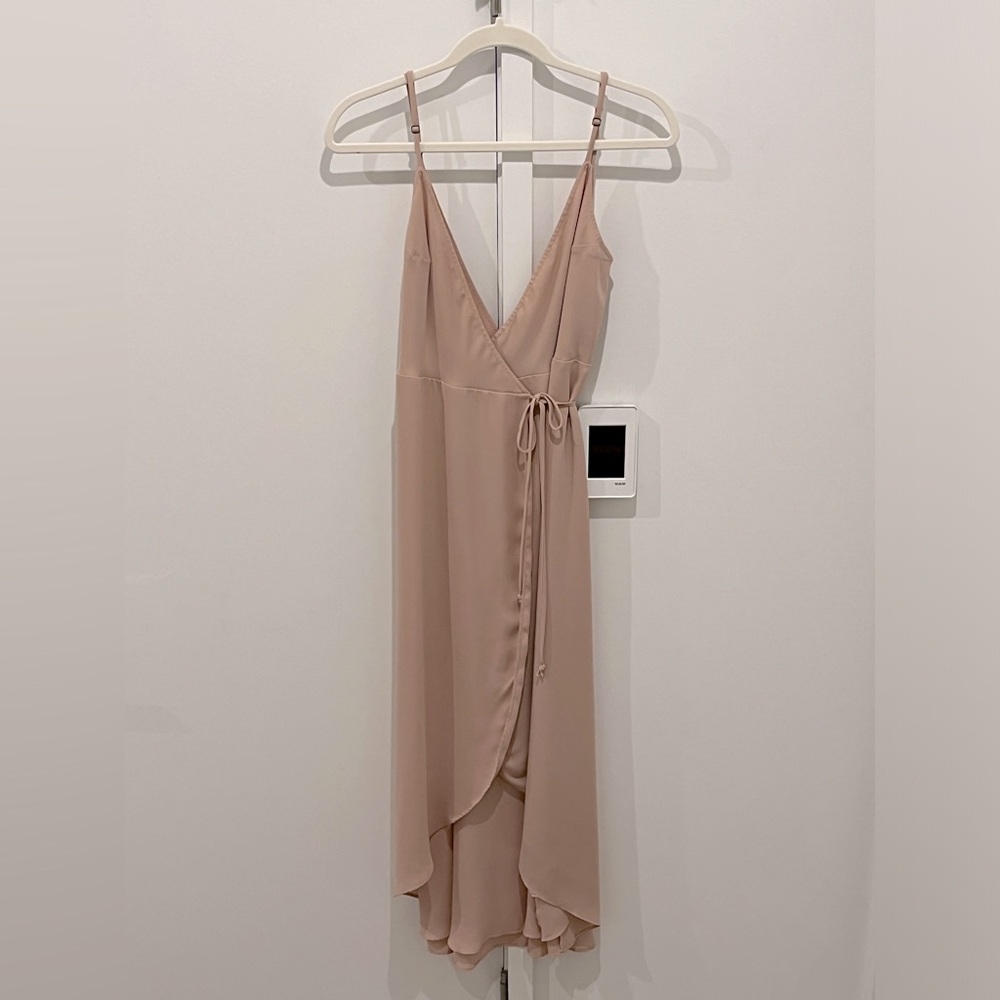 Show Me Your Mumu Meghan Crepe Sleeveless Wrap Midi Dress